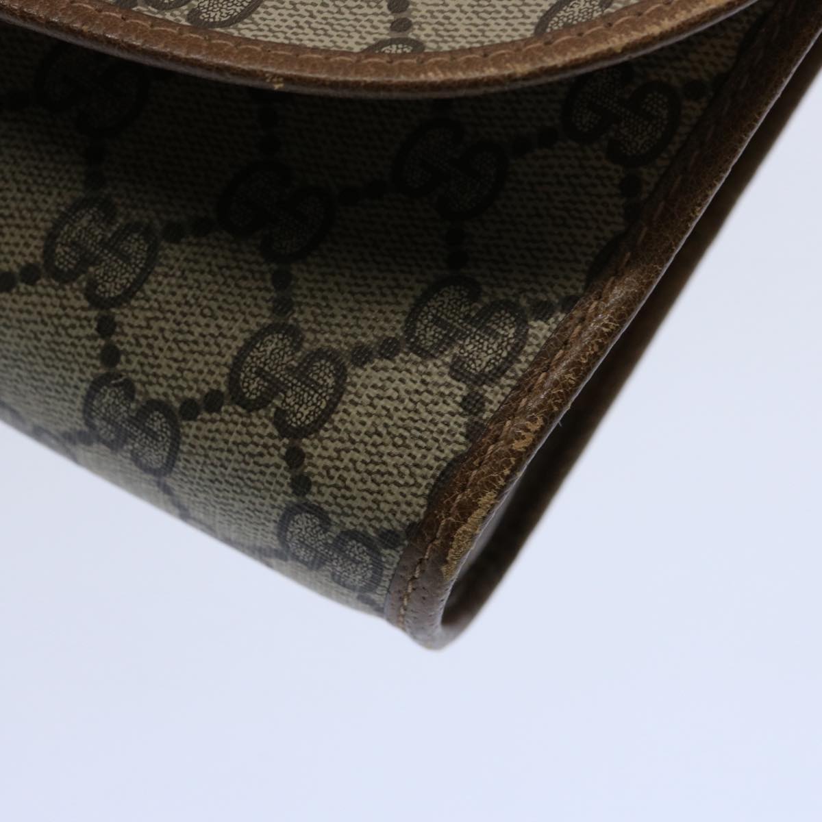 GUCCI GG Supreme Web Sherry Line Clutch Bag Beige Red Green 89 01 030 60457