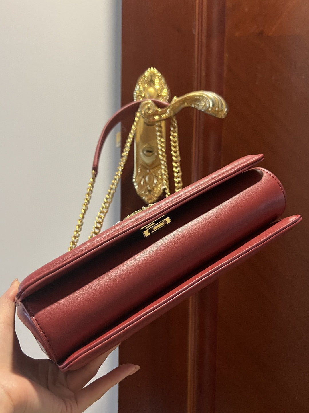 GLAMI Large Devotion Bag In Quilted Nappa Burgundy For Women 10in/26cm GLAMIÃ‚Â 