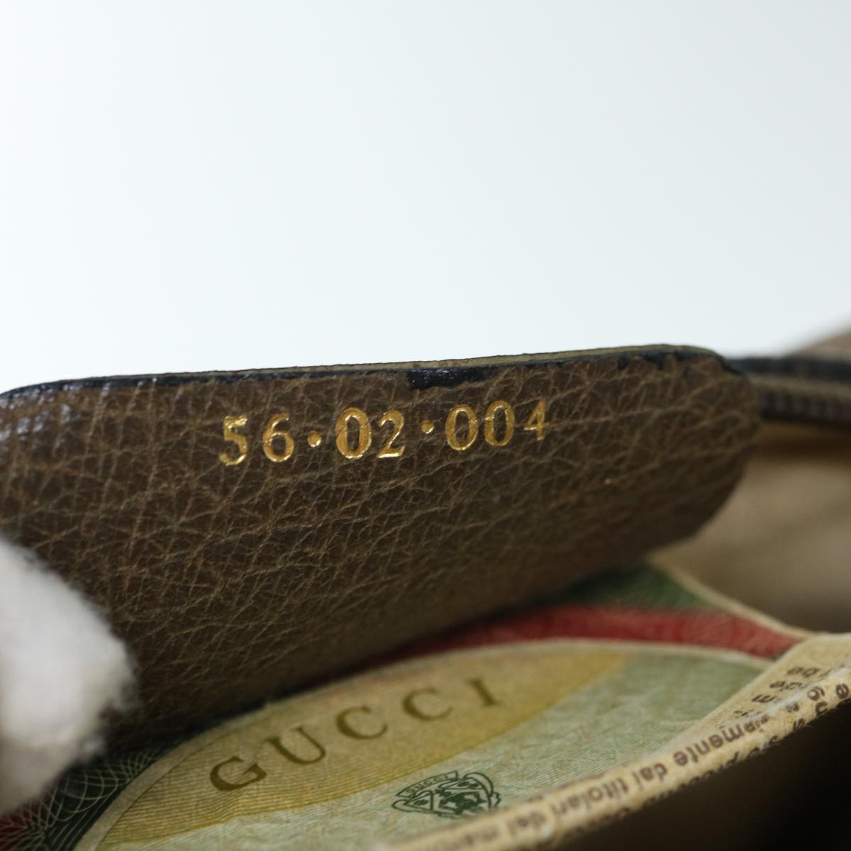 GUCCI GG Supreme Web Sherry Line Shoulder Bag Beige Red 56 02 004 60741