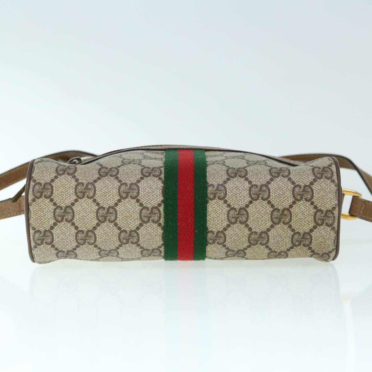 GUCCI GG Supreme Web Sherry Line Shoulder Bag Beige Red 56 02 004 60741