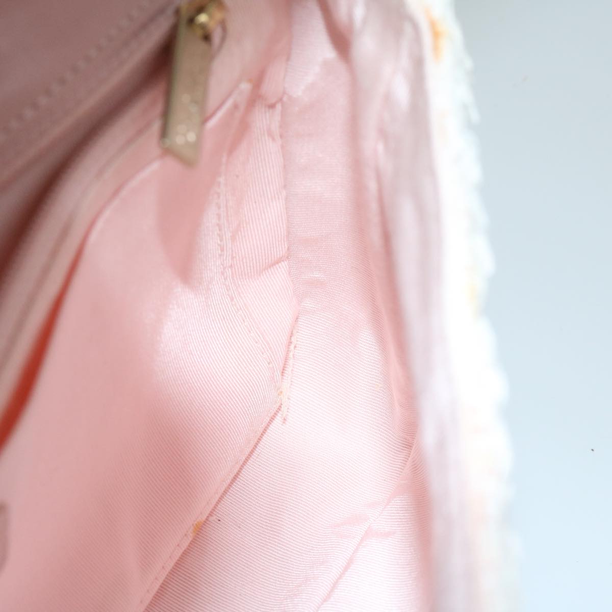 CHANEL Matelasse Chain Shoulder Bag Tweed Pink CC 60753A