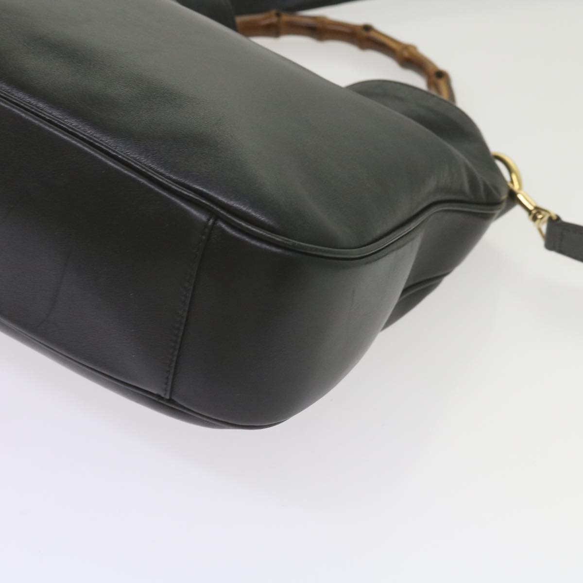 GUCCI Bamboo Shoulder Bag Leather 2way Black 001 1638 2615 60783