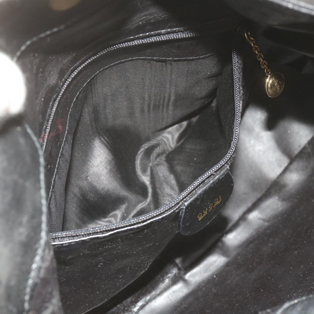 GUCCI Bamboo Shoulder Bag Leather 2way Black 001 1638 2615 60783