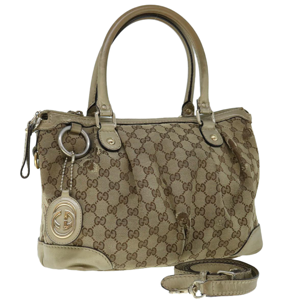 GUCCI GG Canvas Tote Bag Beige 247902 60786