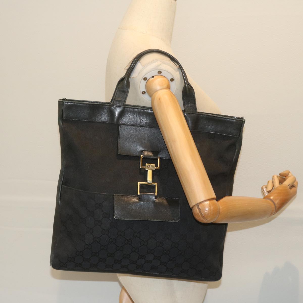 GUCCI GG Canvas Hand Bag Black 001 4083 60788