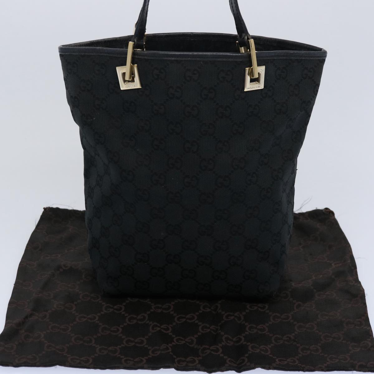 GUCCI GG Canvas Tote Bag Black 002 1099 60792