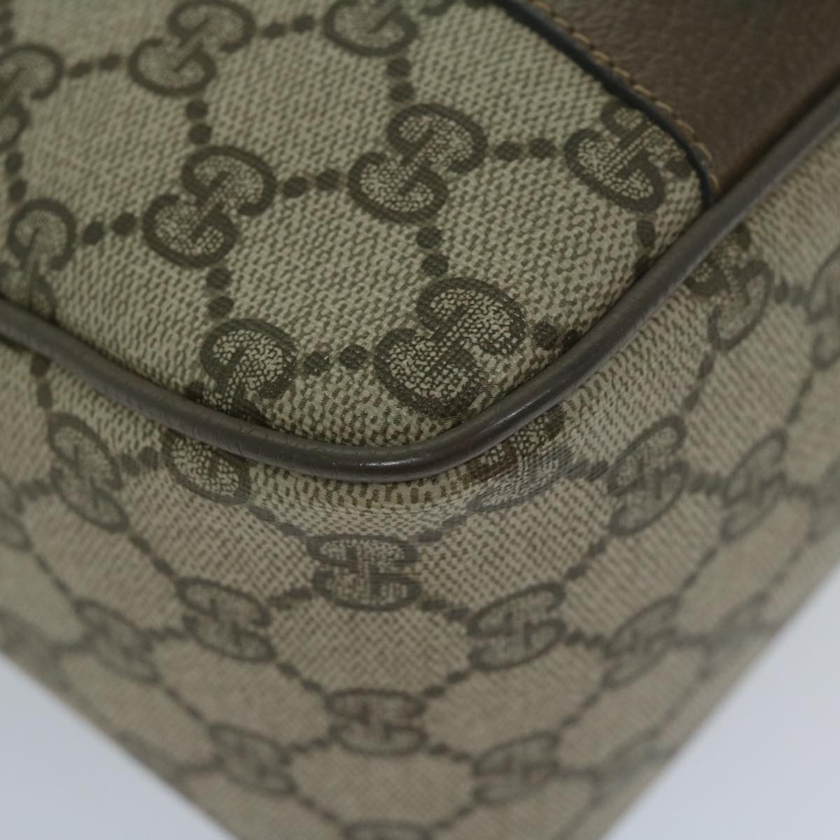 GUCCI GG Supreme Web Sherry Line Hand Bag 2way Beige Red 39 02 040 60876