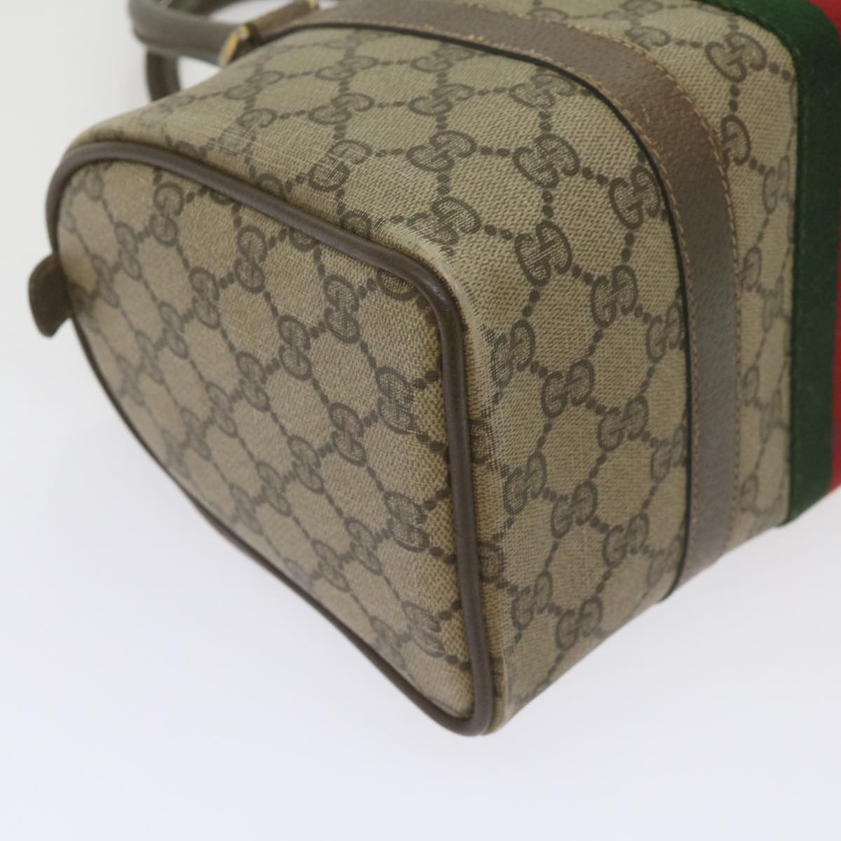 GUCCI GG Supreme Web Sherry Line Hand Bag Beige Red Green 69 02 006 60884