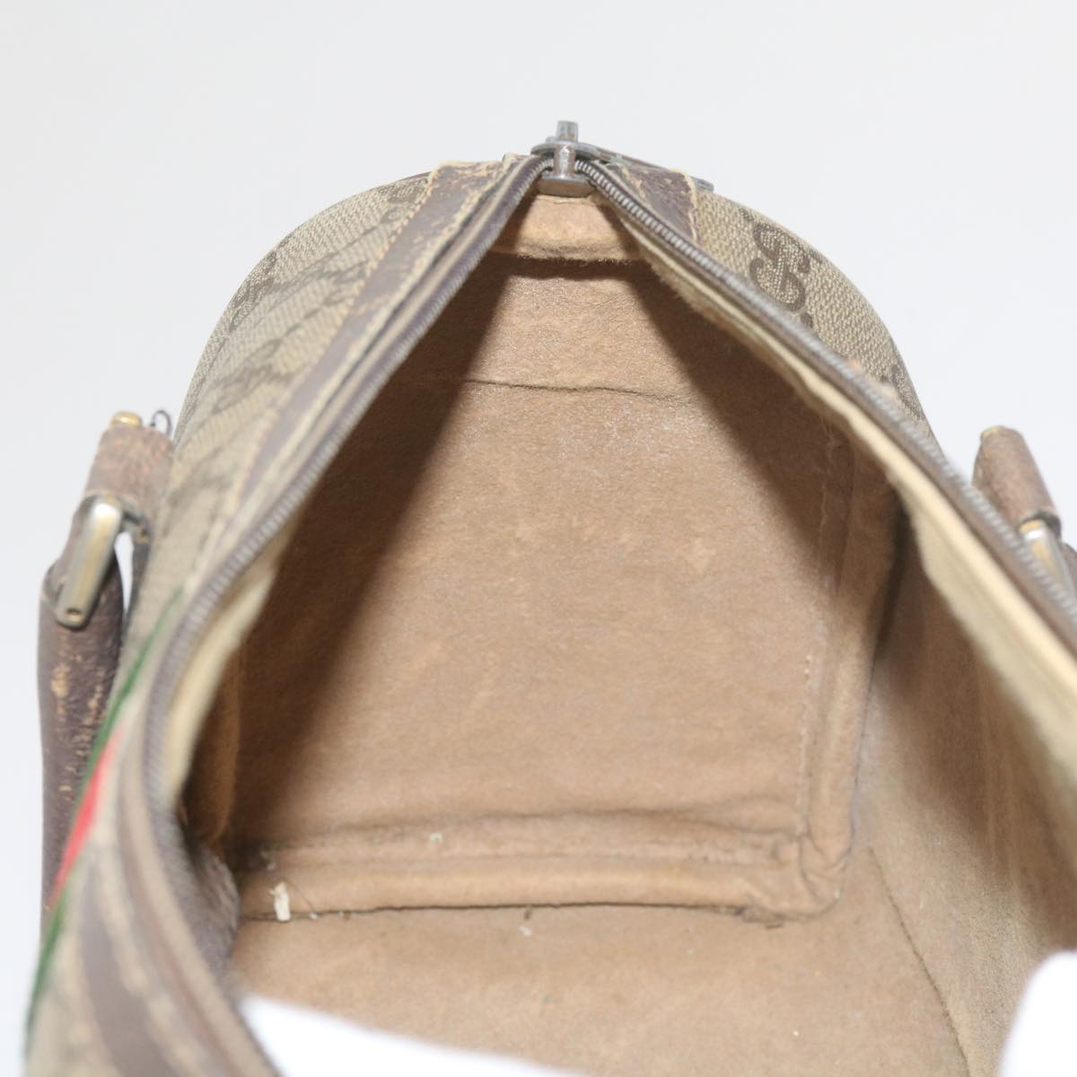 GUCCI GG Supreme Web Sherry Line Hand Bag Beige Red Green 69 02 006 60884