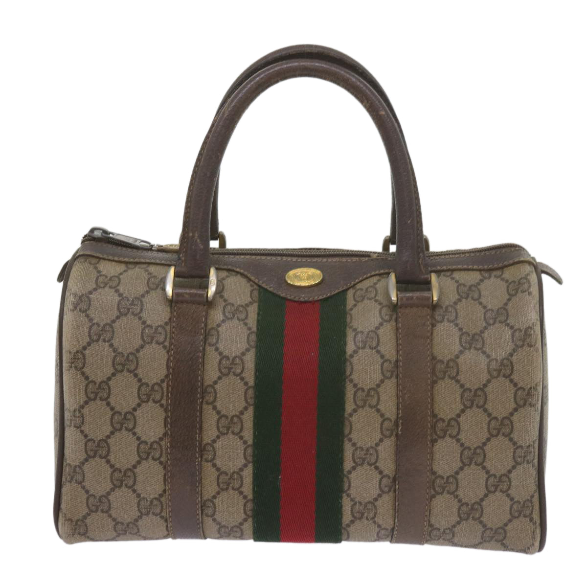 GUCCI GG Supreme Web Sherry Line Hand Bag Beige Red Green 69 02 006 60884