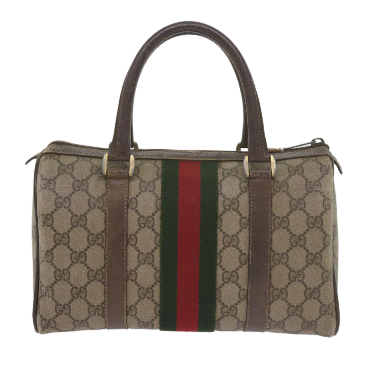 GUCCI GG Supreme Web Sherry Line Hand Bag Beige Red Green 69 02 006 60884