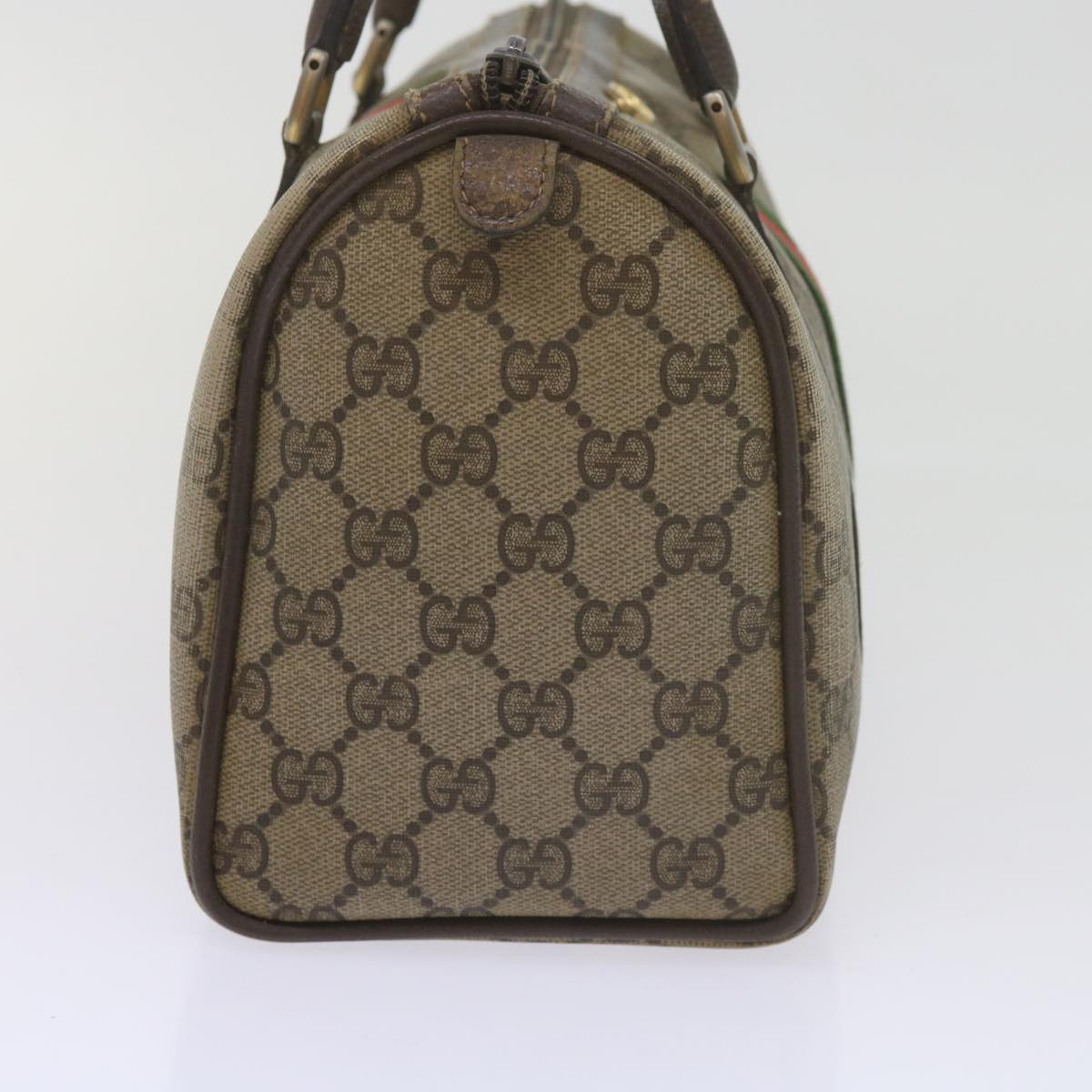 GUCCI GG Supreme Web Sherry Line Hand Bag Beige Red Green 69 02 006 60884