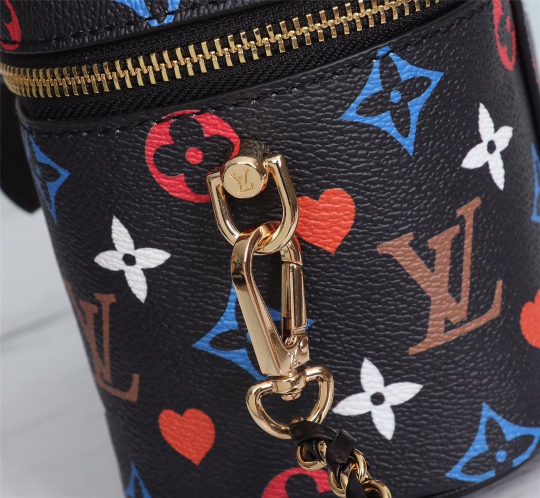 LV Vanity PM Bag Game On Monogram Canvas Black By Nicolas Ghesquiere For Women, WomenÃ¢â‚¬â„¢s Handbags, Shoulder And Crossbody 7.5in/19cm LV M57482
