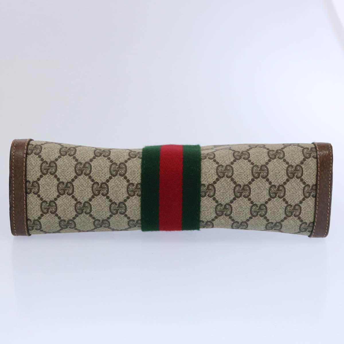 GUCCI GG Supreme Web Sherry Line Clutch Bag Beige Red Green 89 01 002 60941