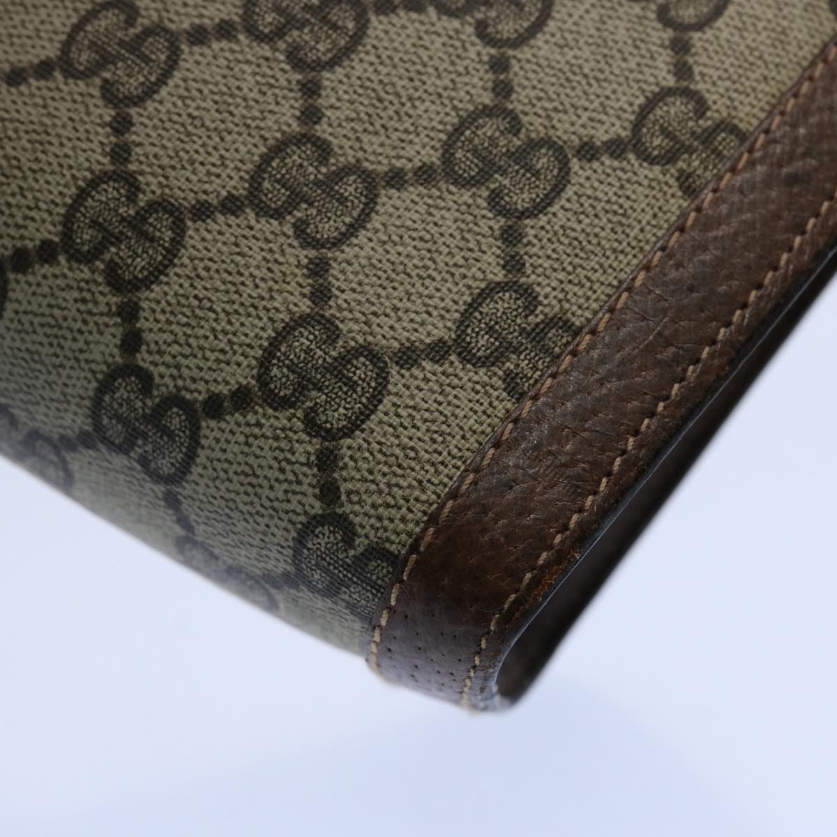 GUCCI GG Supreme Web Sherry Line Clutch Bag Beige Red Green 89 01 002 60941
