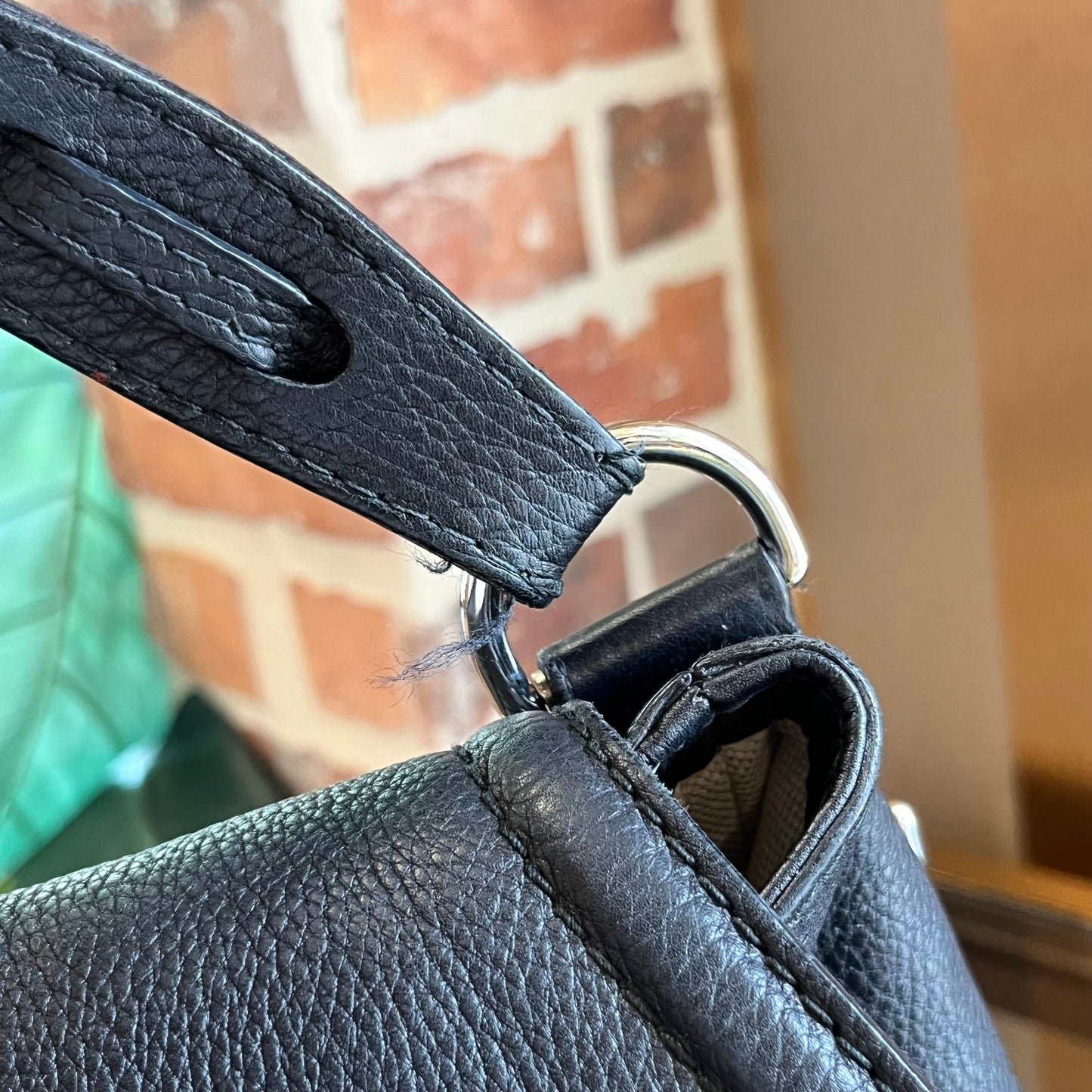 GUCCI Hasler Techno Horsebit Leather Hobo Bag
