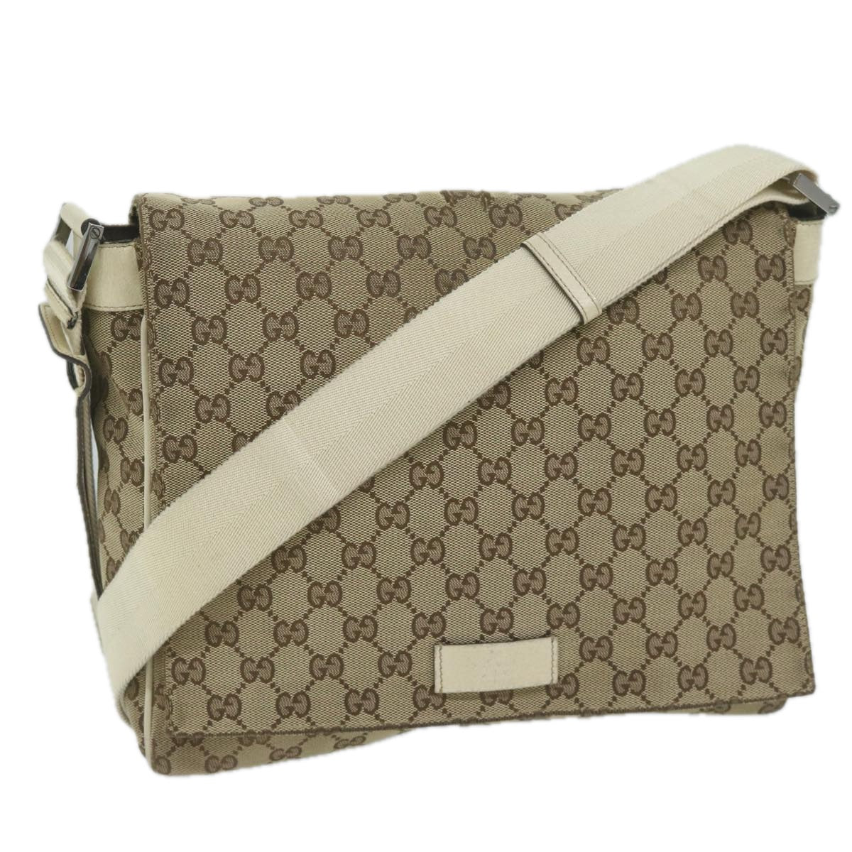 GUCCI GG Canvas Shoulder Bag Beige 146236 61032
