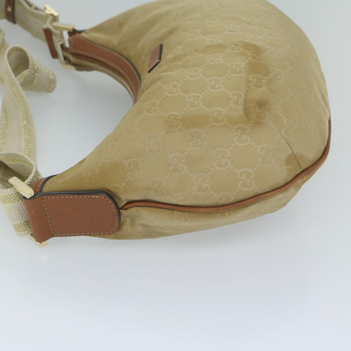GUCCI GG Canvas Shoulder Bag Beige 181092 61091