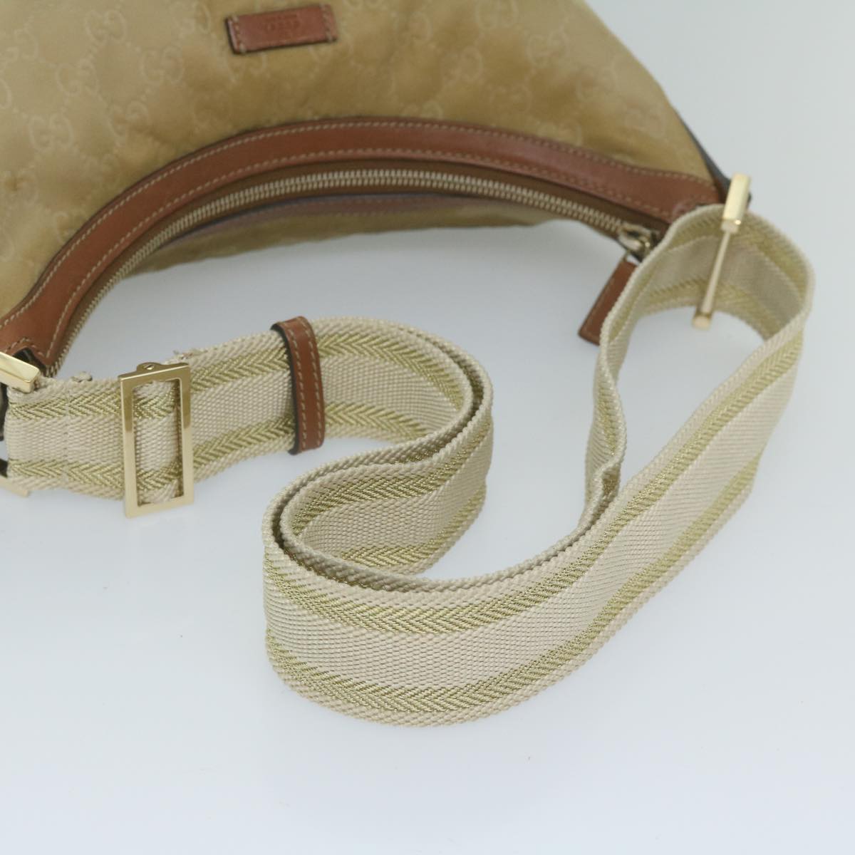 GUCCI GG Canvas Shoulder Bag Beige 181092 61091