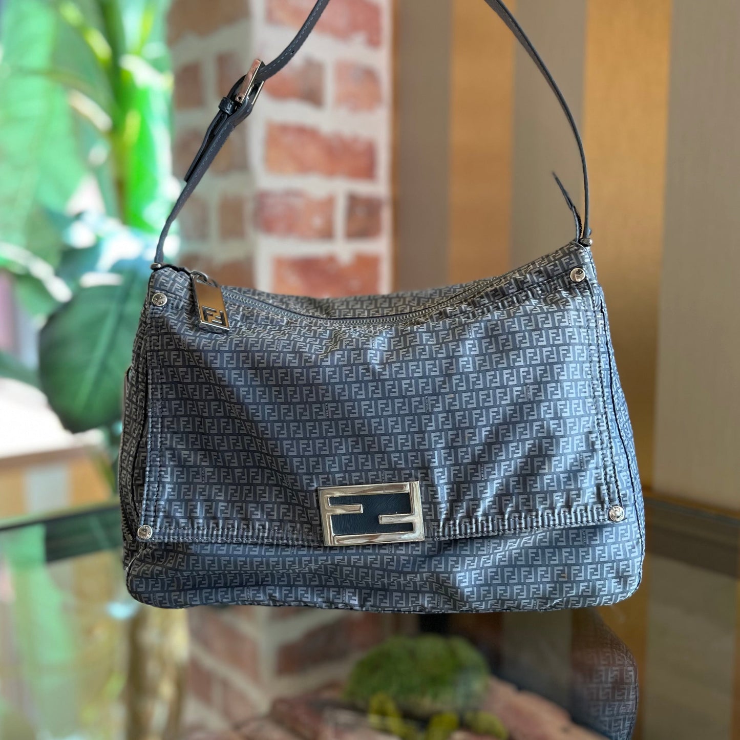 FENDI Nylon Zucchino Shoulder Bag