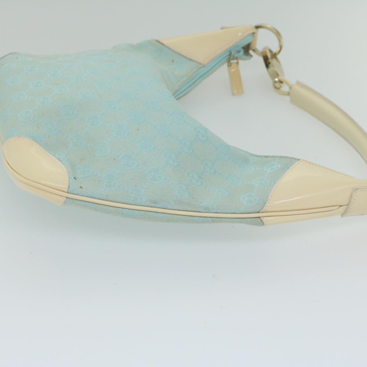 GUCCI GG Canvas Shoulder Bag Turquoise Blue 001 4158 3754 61197