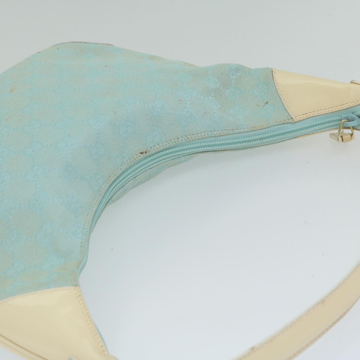 GUCCI GG Canvas Shoulder Bag Turquoise Blue 001 4158 3754 61197