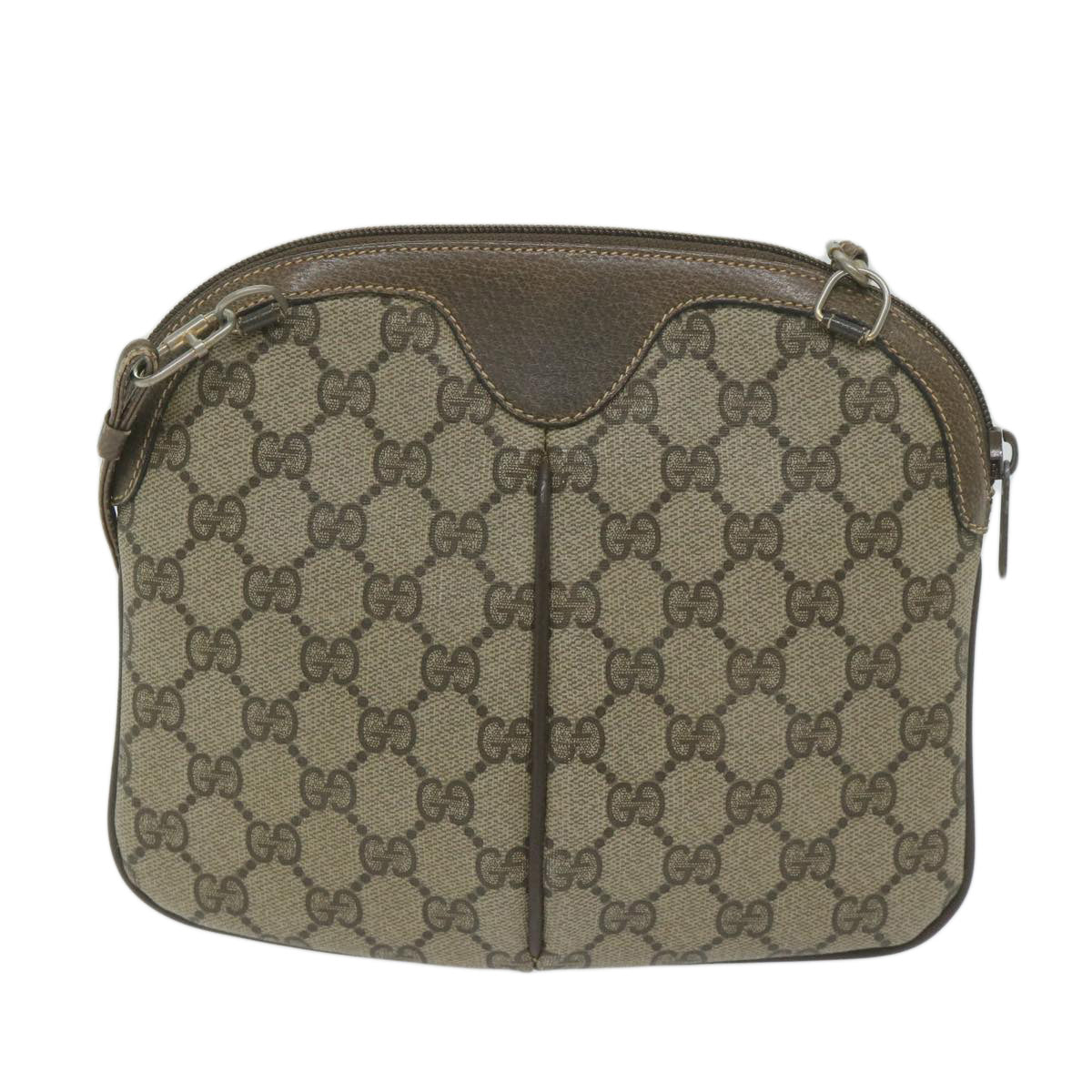 GUCCI GG Canvas Web Sherry Line Shoulder Bag PVC Beige Green Red 61211