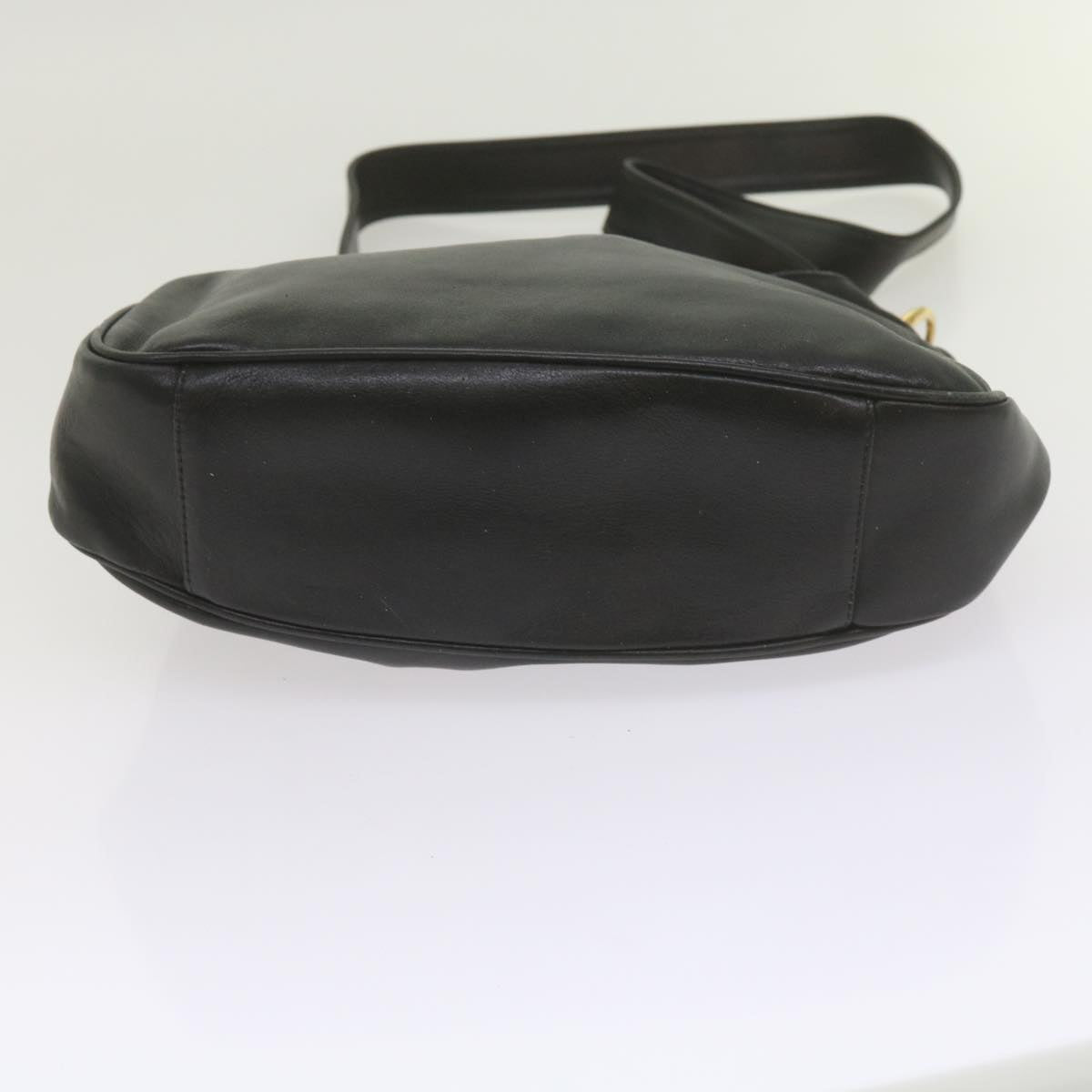 GUCCI Bamboo Hand Bag Leather 2way Black 61244
