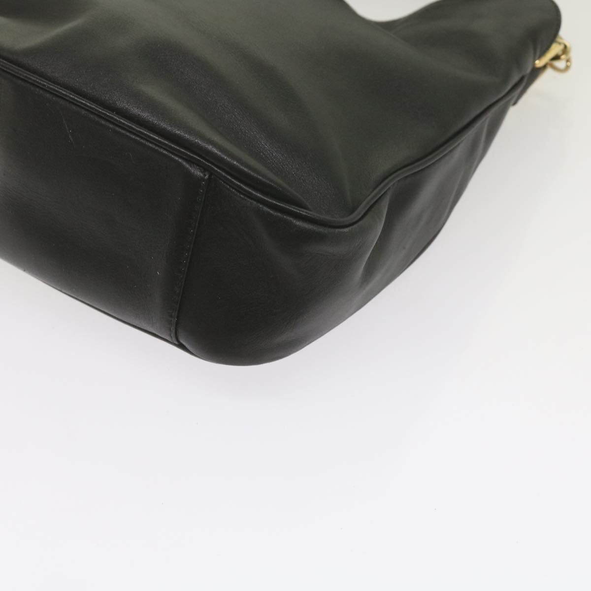 GUCCI Bamboo Hand Bag Leather 2way Black 61244