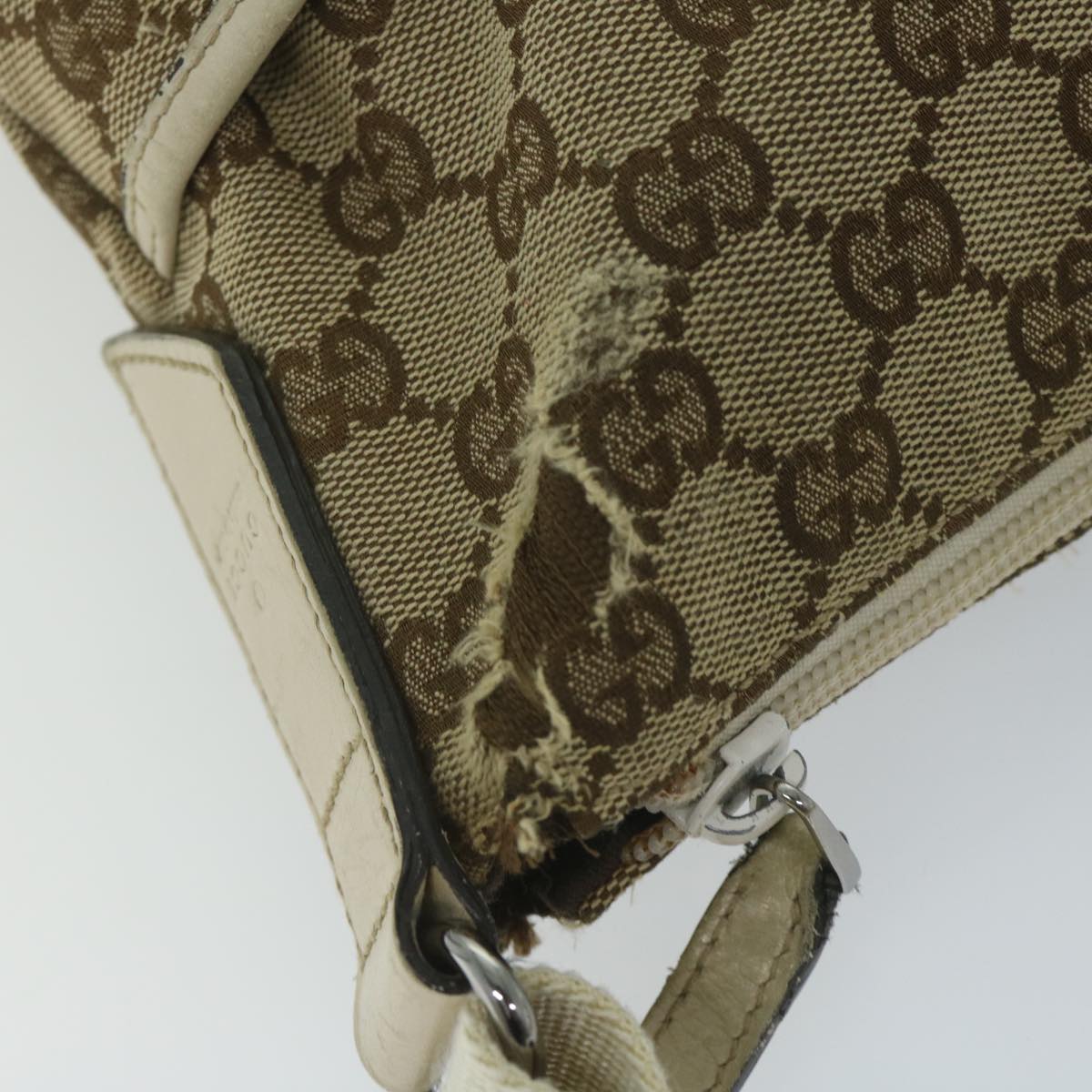 GUCCI GG Canvas Shoulder Bag Beige 145857 61246