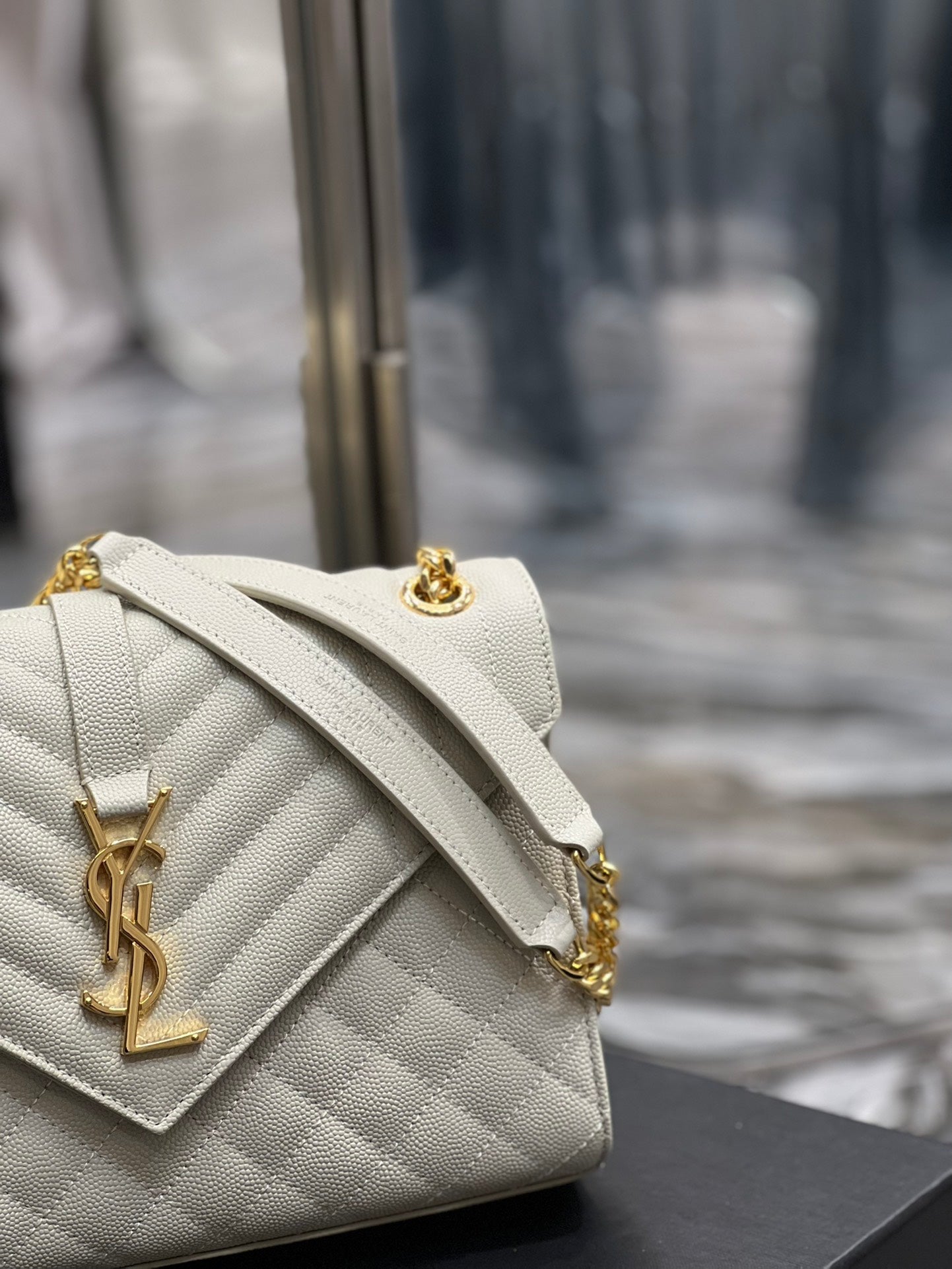 GLAMI Envelope MeGLAMIum Chain Bag White For Women, Women’s Bags 9.4in/24cm YSL