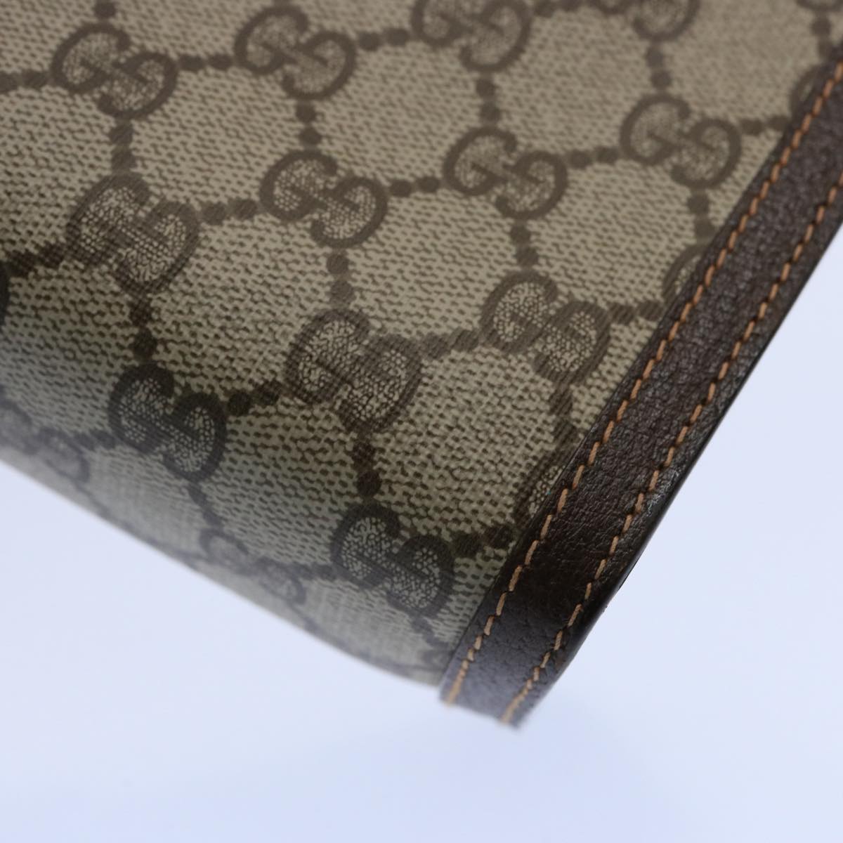 GUCCI GG Supreme Web Sherry Line Clutch Bag Beige Red 156 01 033 61313