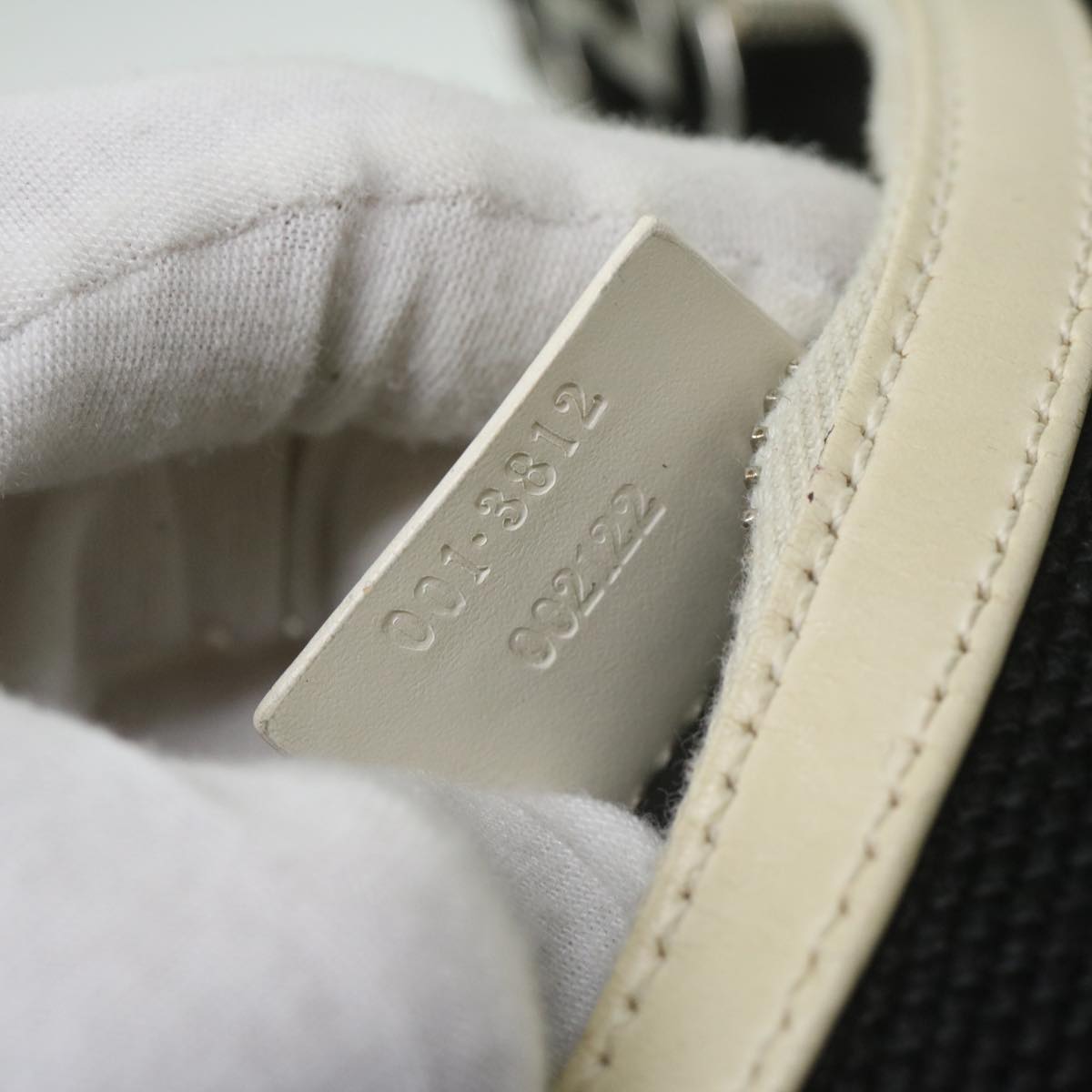 GUCCI Shoulder Bag Canvas White Black 001 3812 61341