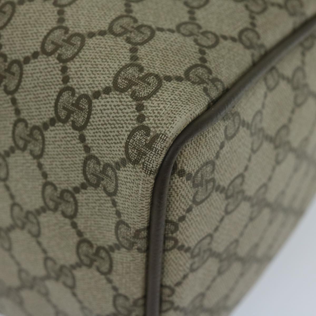 GUCCI GG Canvas Web Sherry Line Hand Bag PVC Beige Red Green 61347