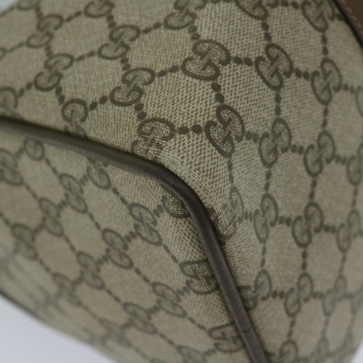 GUCCI GG Canvas Web Sherry Line Hand Bag PVC Beige Red Green 61347