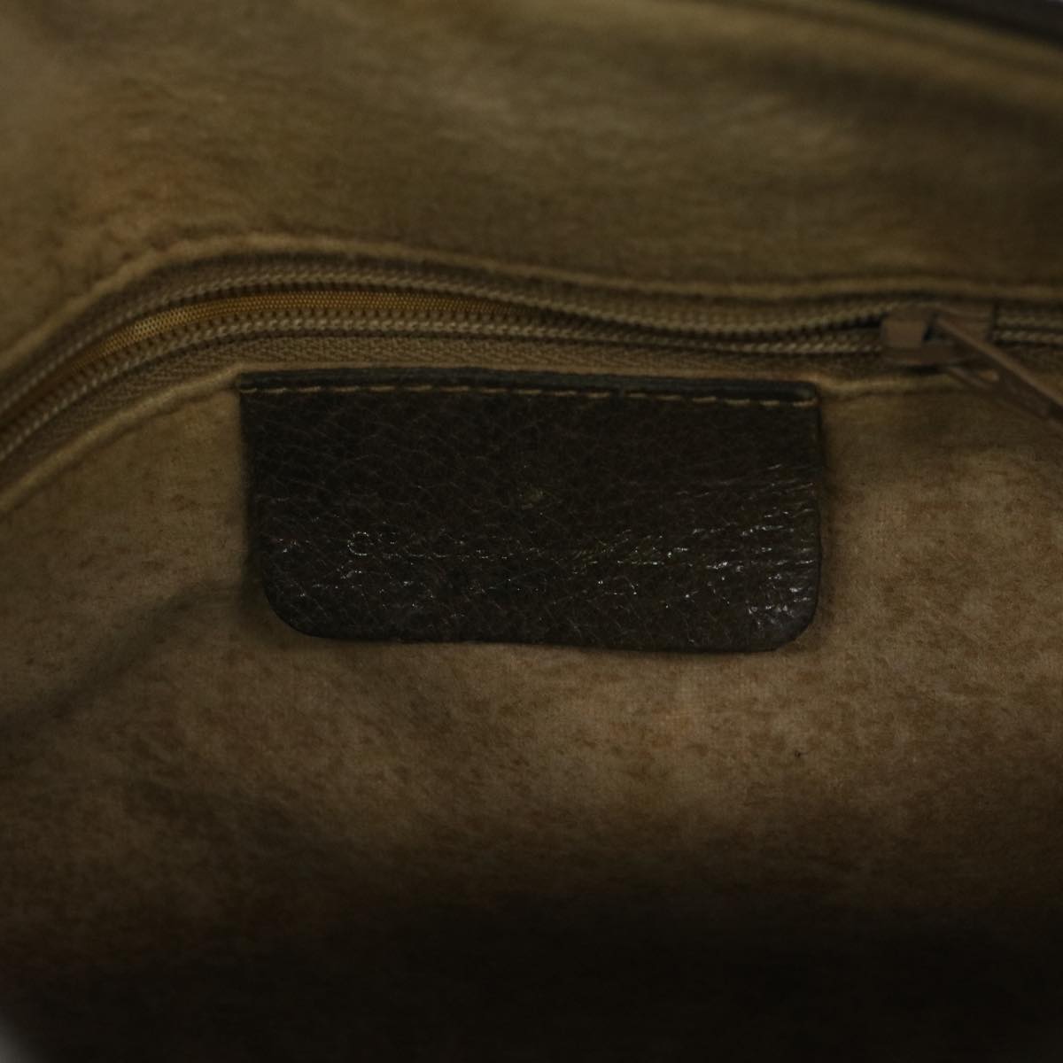 GUCCI GG Canvas Web Sherry Line Hand Bag PVC Beige Red Green 61348
