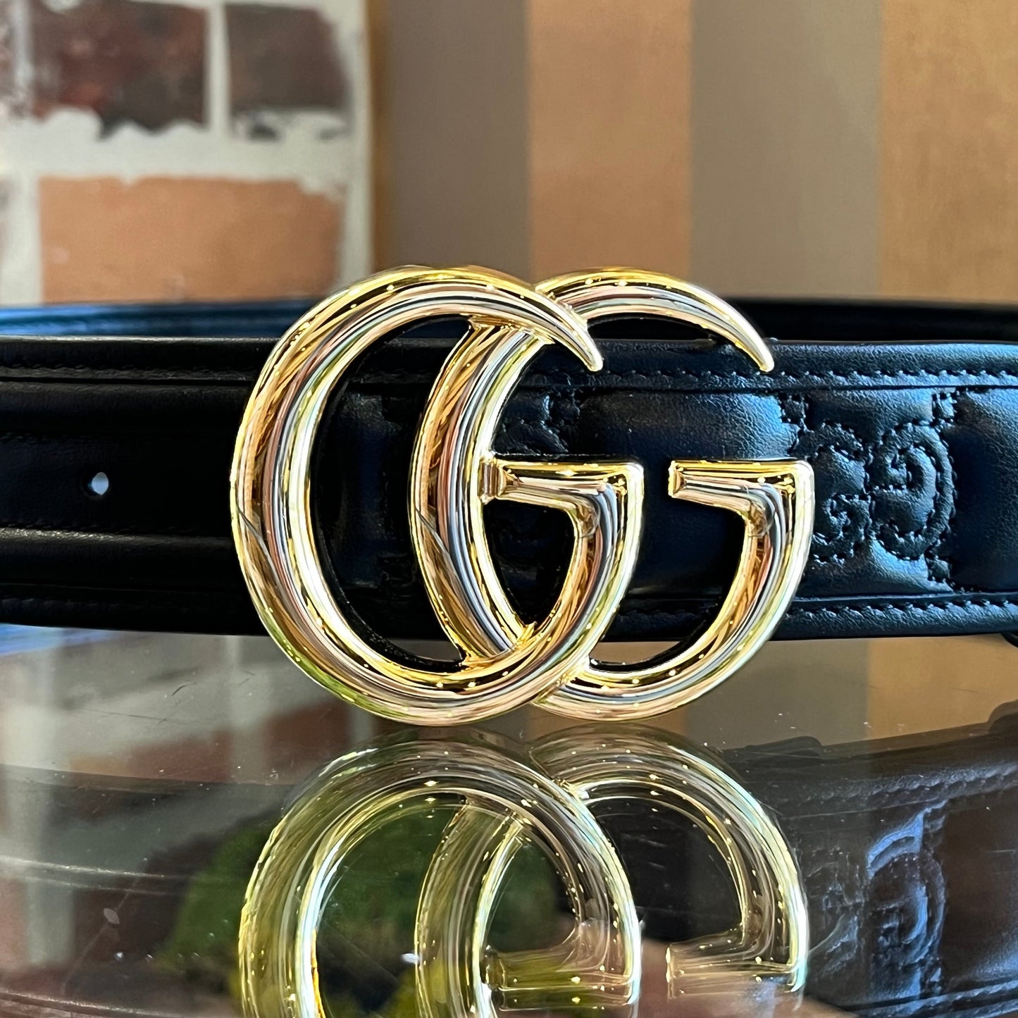 GUCCI GG Marmont Matelasse Leather Belt SZ90/36(8US)