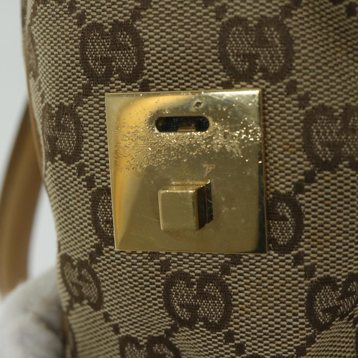 GUCCI GG Canvas Sherry Line Hand Bag Beige Red Brown 000 0851 61421
