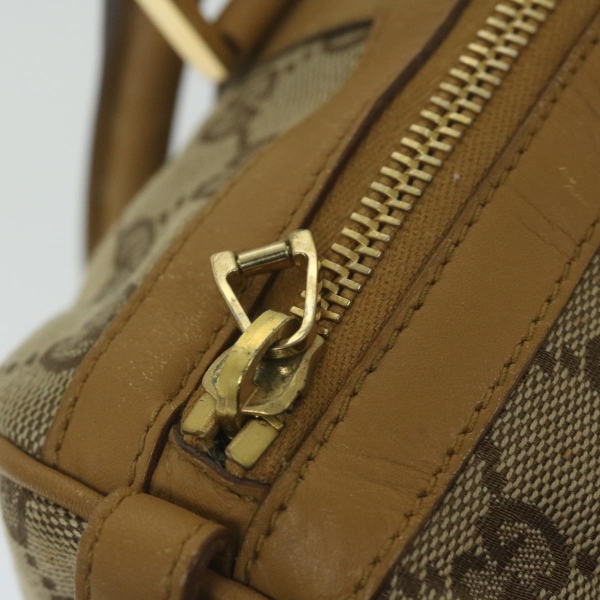 GUCCI GG Canvas Sherry Line Hand Bag Beige Red Brown 000 0851 61421