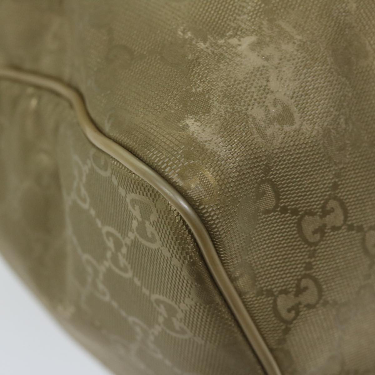 GUCCI GG Canvas Hand Bag Gold 193603 61422