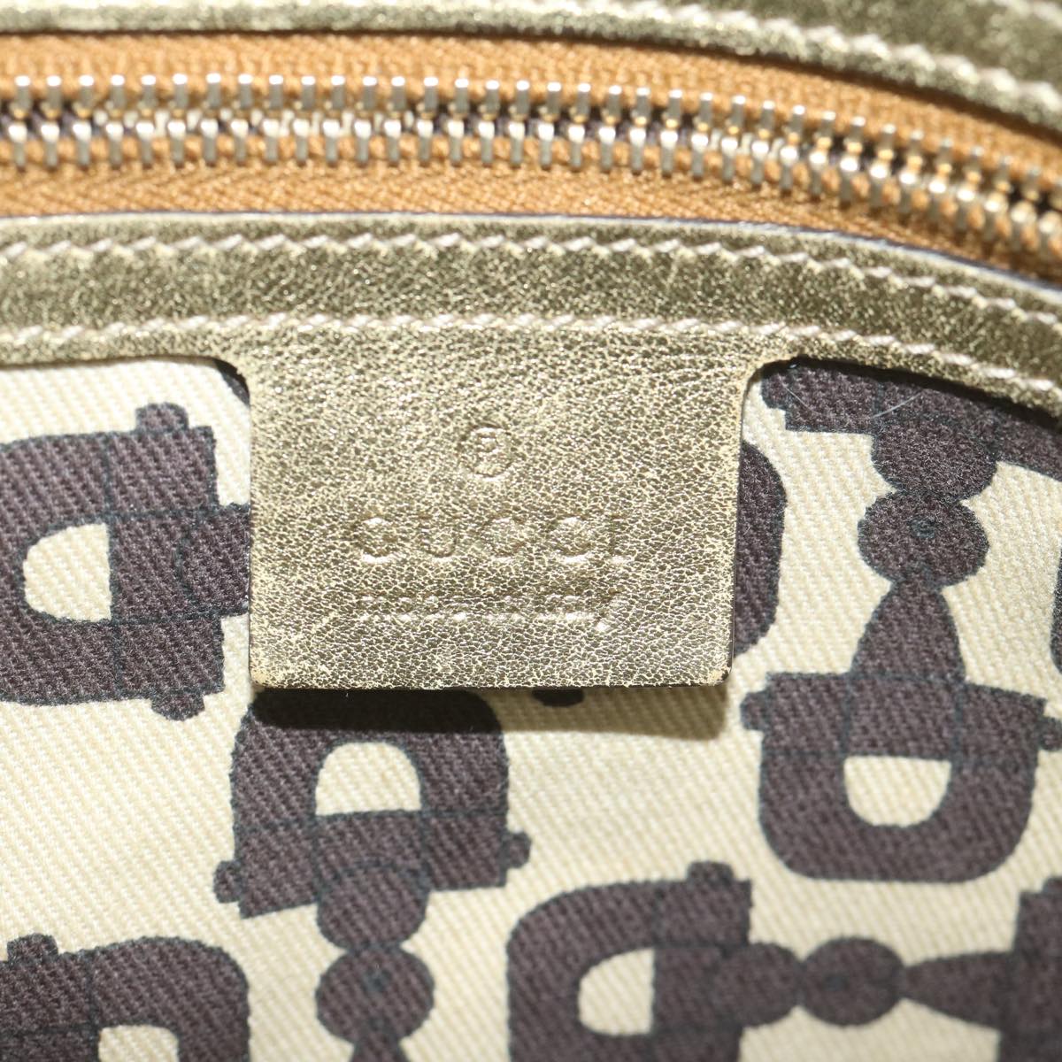 GUCCI GG Canvas Sherry Line Tote Bag Beige Black 137896 61423