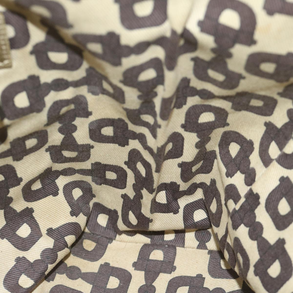 GUCCI GG Canvas Sherry Line Tote Bag Beige Black 137896 61423