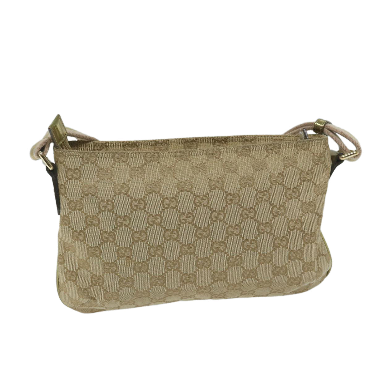GUCCI GG Canvas Sherry Line Shoulder Bag Beige Gold 189749 61429