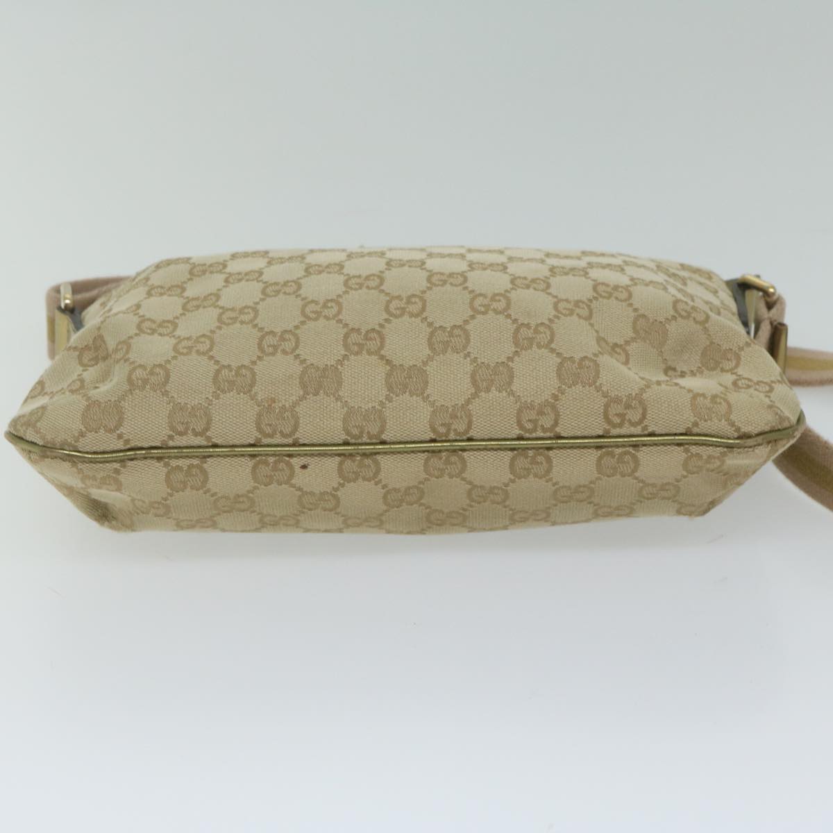 GUCCI GG Canvas Sherry Line Shoulder Bag Beige Gold 189749 61429