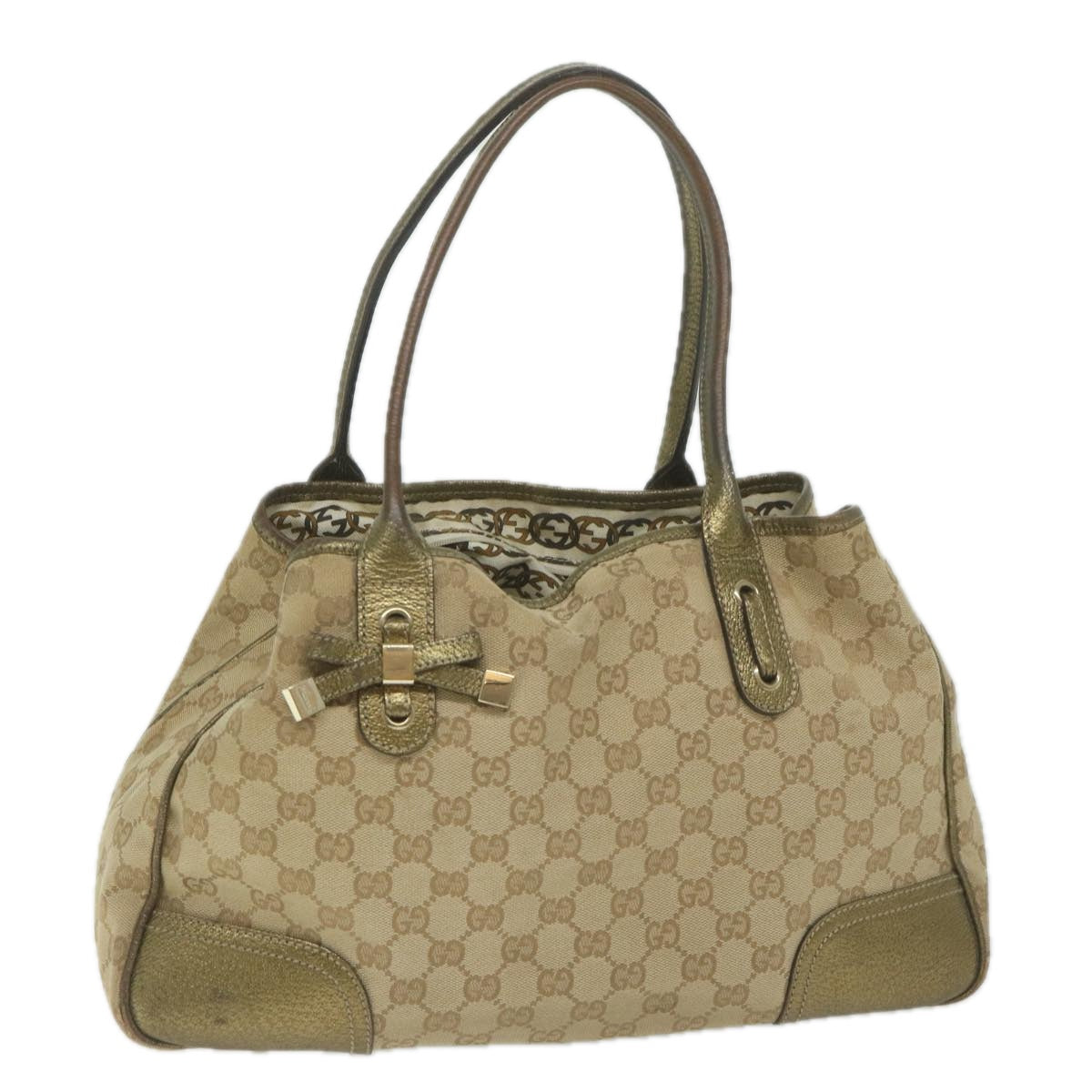 GUCCI GG Canvas Tote Bag Beige 163805 61430