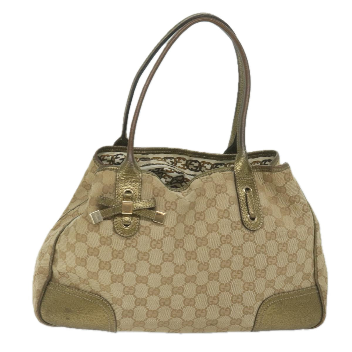 GUCCI GG Canvas Tote Bag Beige 163805 61430