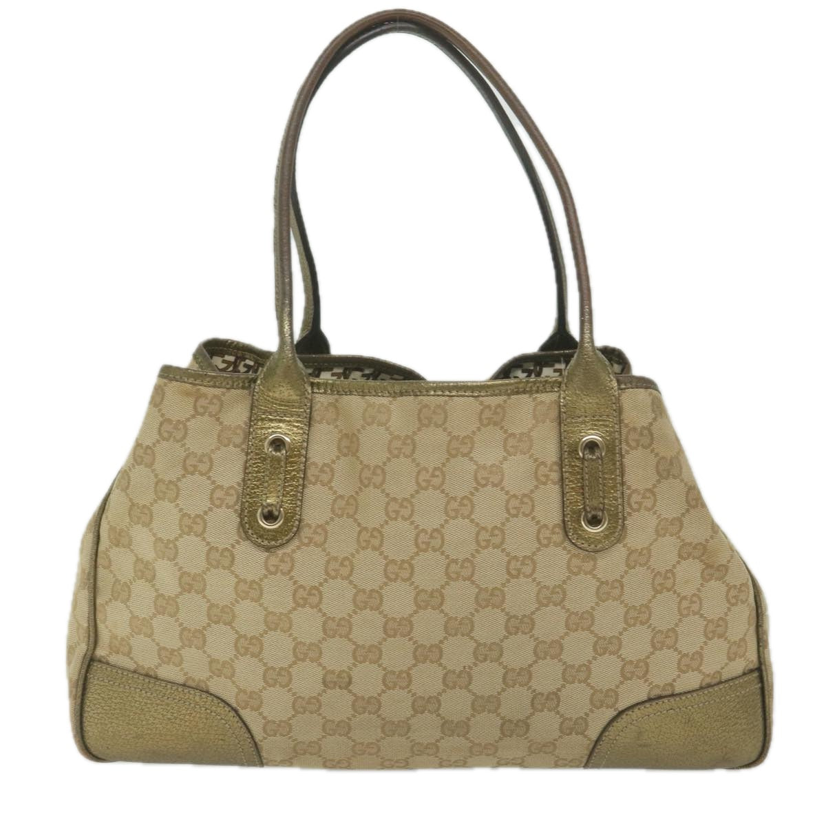 GUCCI GG Canvas Tote Bag Beige 163805 61430