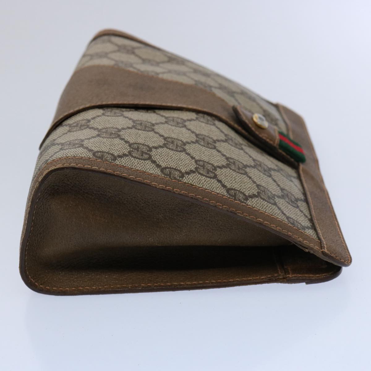 GUCCI GG Supreme Web Sherry Line Clutch Bag Beige Red Green 89 01 032 61455