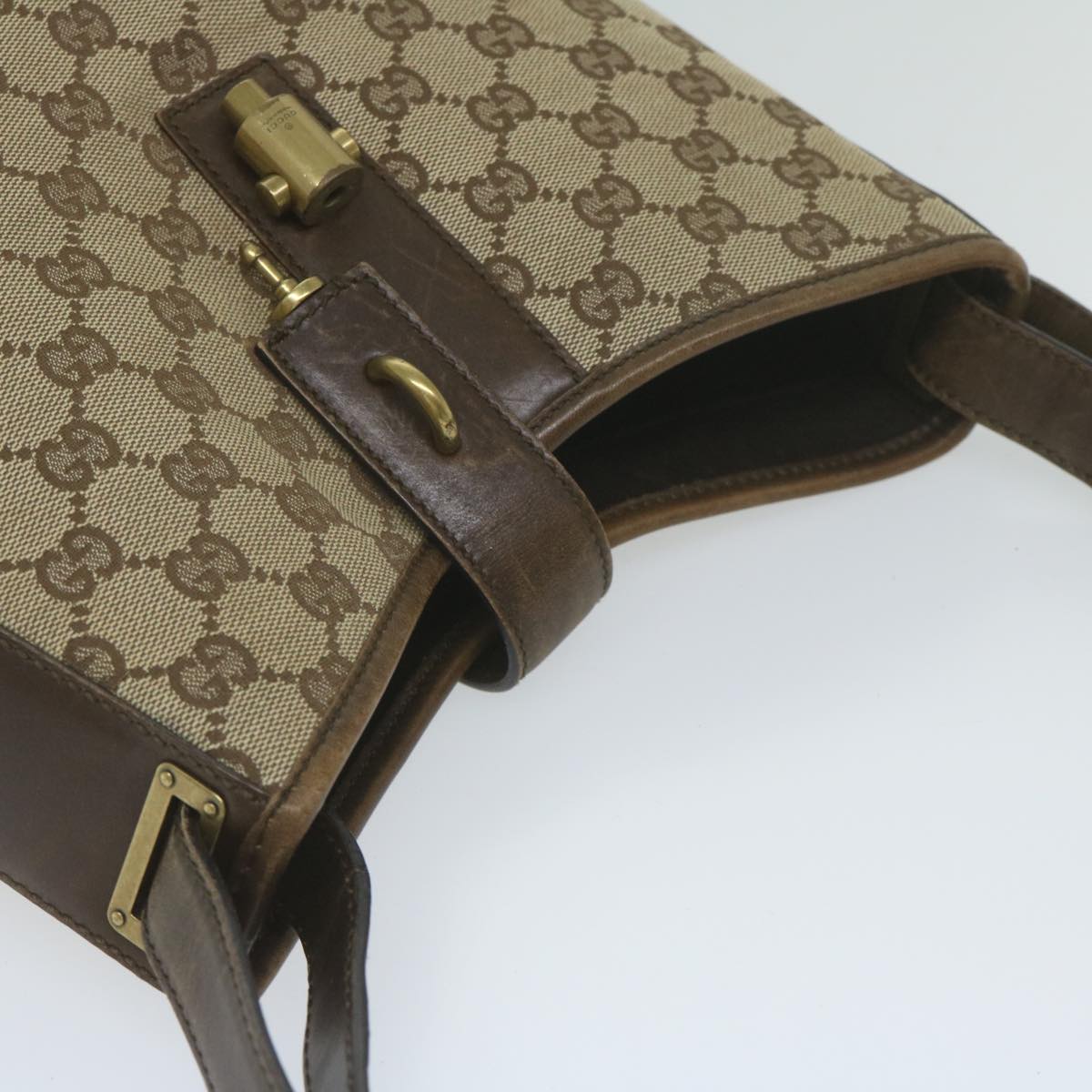 GUCCI GG Canvas Jackie Shoulder Bag Beige 110291 61488