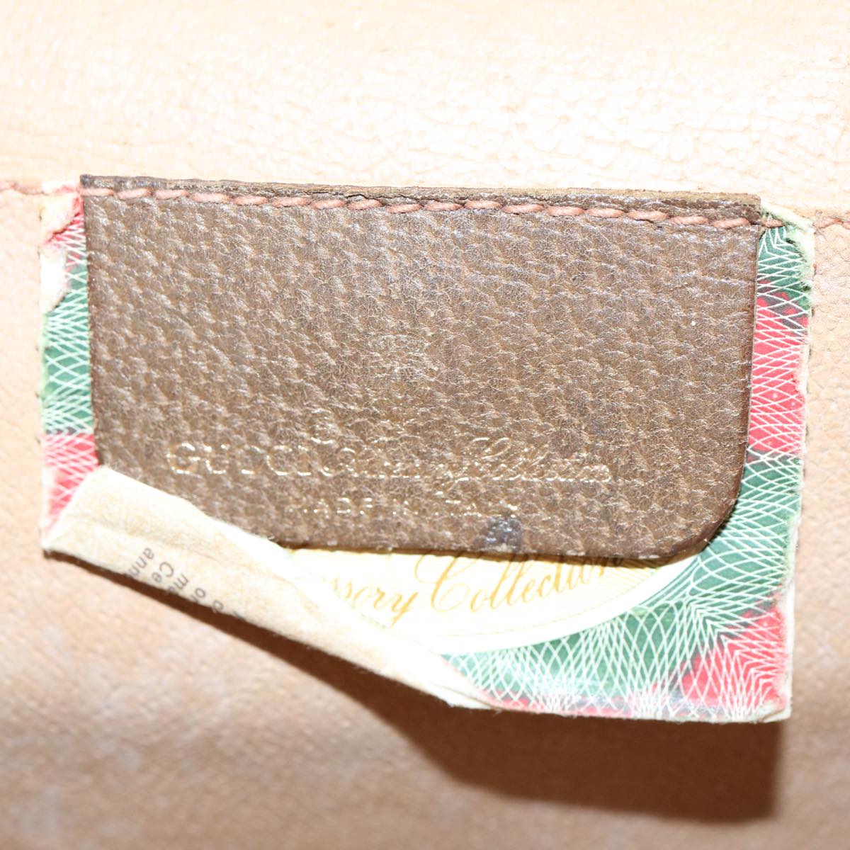 GUCCI GG Supreme Web Sherry Line Clutch Bag Beige Red Green 89 01 030 61534